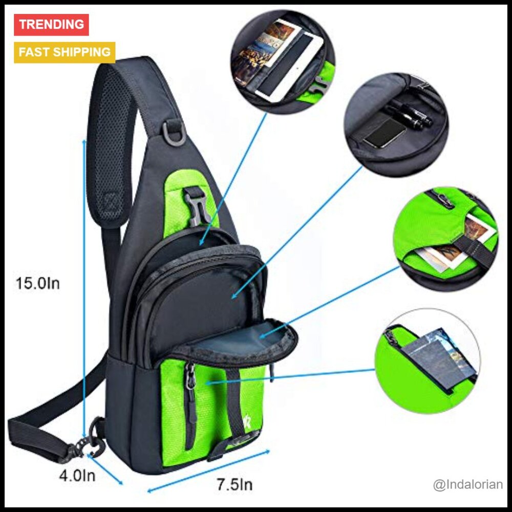 Lightweight Sling Backpack Daypack Adjustable Cro… - image 2